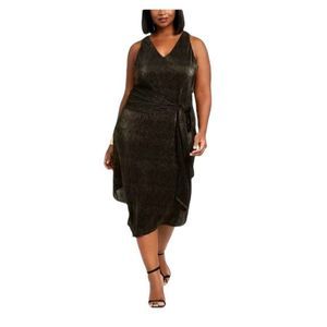 Rachel Roy Metallic Crinkle Handkerchief Dress Size XL